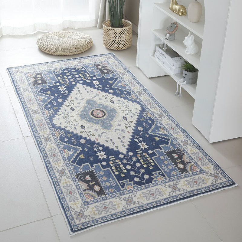 Moroccan Trellis Area Rug 80X120cm Non-Slip Washable Indoor Door Mat Accent Throw Carpet for Bedroom Kitchen Entryway Bathroom