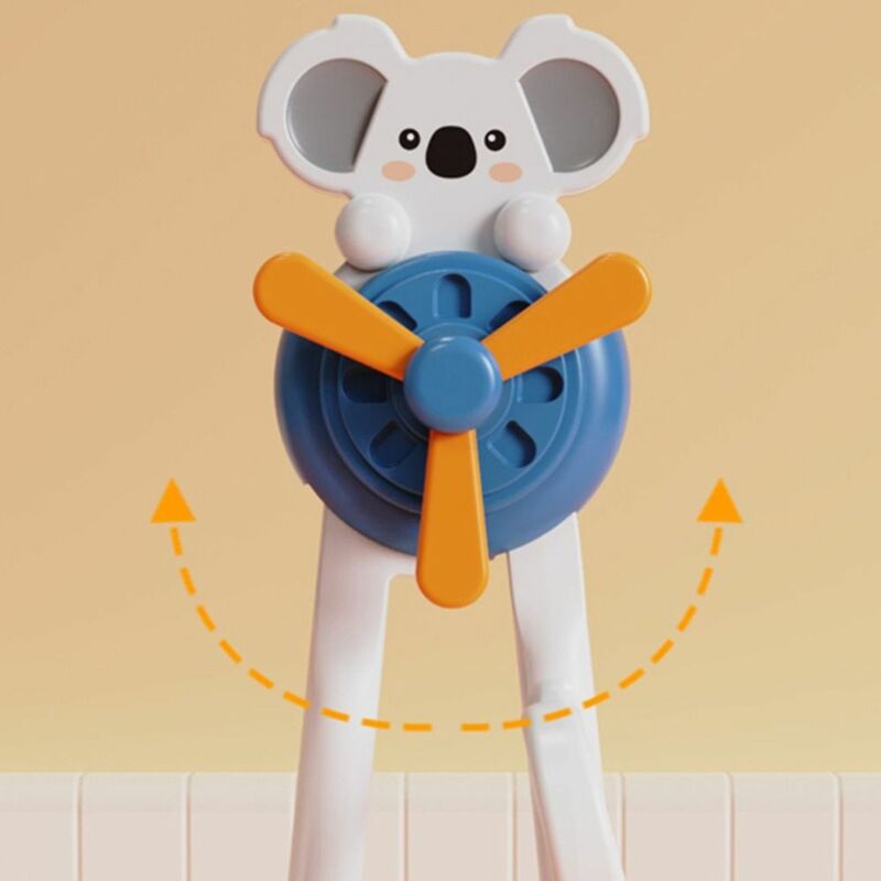 Koala utensile Cartoon antiscivolo Baby Practice Helper mulino a vento mangiare strumenti di allenamento stoviglie per bambini bacchette per l'apprendimento dei bambini