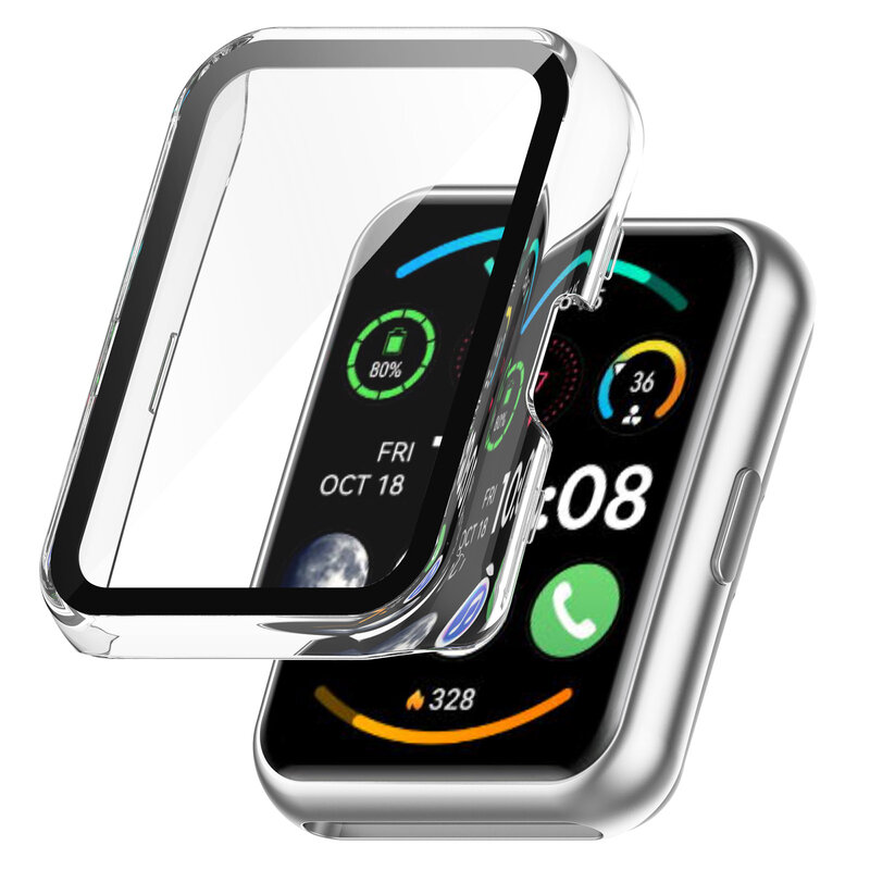 Funda protectora de vidrio templado, película protectora de pantalla para OPPO Watch Free, Huawei Watch Fit, protección completa, funda de reloj