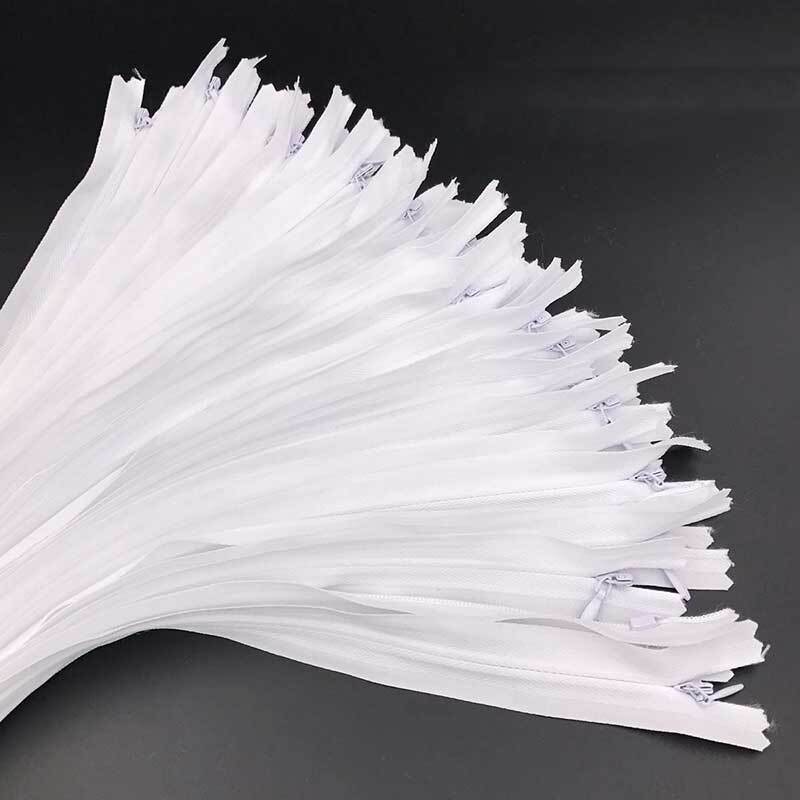 10 Stuks Nylon Onzichtbare Ritsen 15-60Cm (6Inch-24Inch) zwart Wit Onzichtbare Spoel Rits Voor Tailor Riool Naaien Ambacht Home Textiel