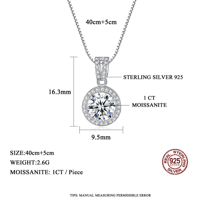 SP-LAM Moissanite Diamond Pendant Necklaces For Women 925 Sterling Silver Luxury Chain Trending Iced Bling Wedding Jewelry