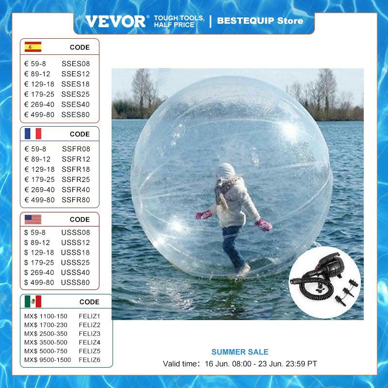 VEVOR-Bola de agua para caminar, bomba de soplado de aire inflable de PVC Zorb, impermeable, para parque de atracciones, piscina, orilla del mar, 2M