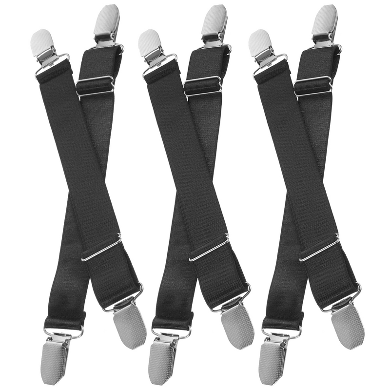6 шт. зажим для ботинка мотоциклетные штаны для верховой езды завязки на ножках Завязки для груза джинсовая петля эластичная лента Черная Miss
