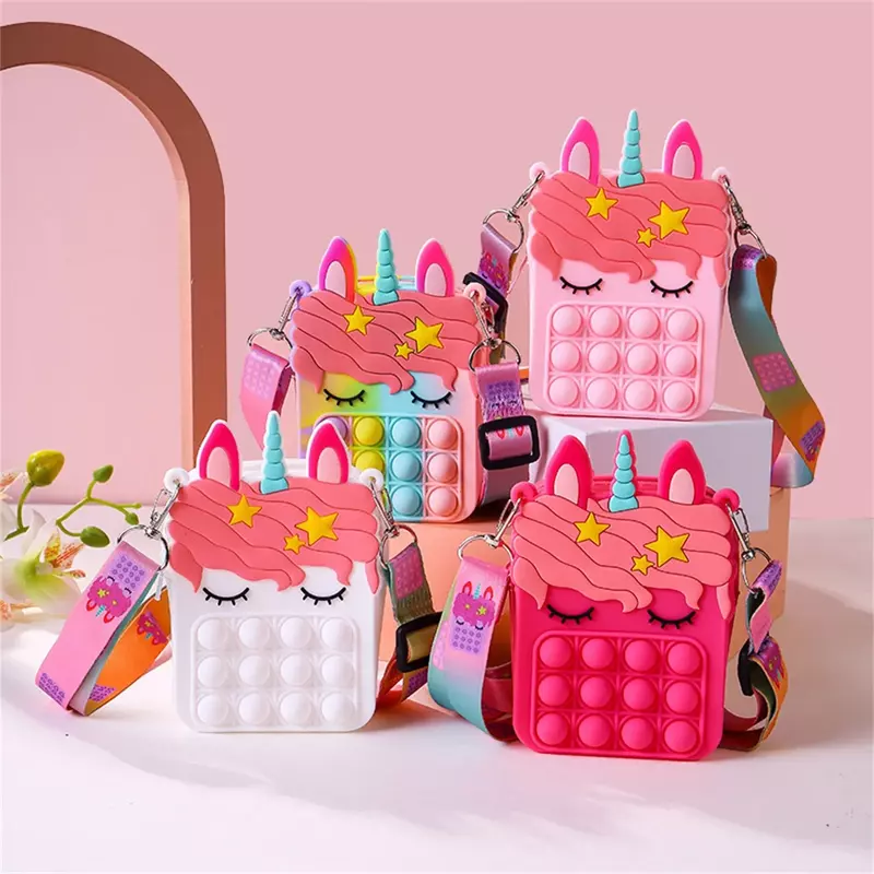 Neue Messenger Tasche für Mädchen Spielzeug Anti-Stress Push Blase Einfache Dimple Stress Relief Squeeze Spielzeug für Kinder