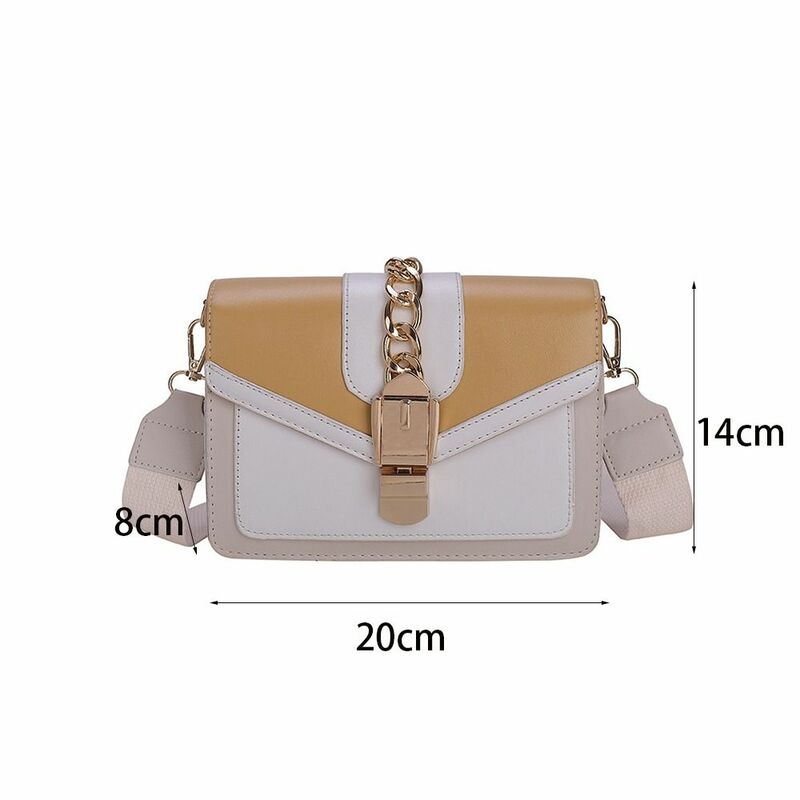 PU Leather Shoulder Bag Fashion Splice Large Capacity Crossbody Bag Comfort Surface Saddle Bag for Girls