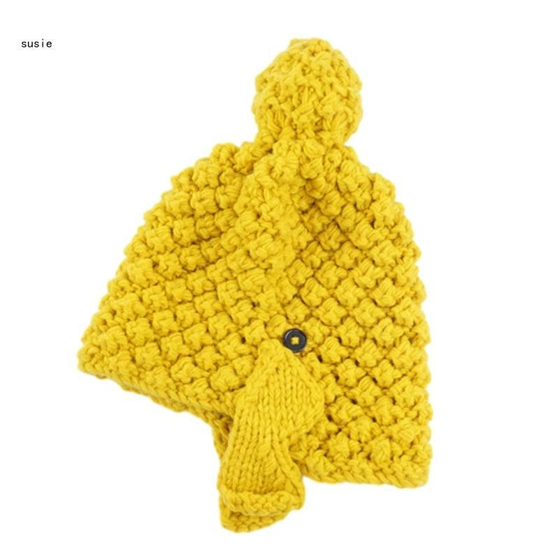 X7YA 겨울 니트 비니 모자(청소년용) 따뜻한 보호용 귀 모자 방풍 유지