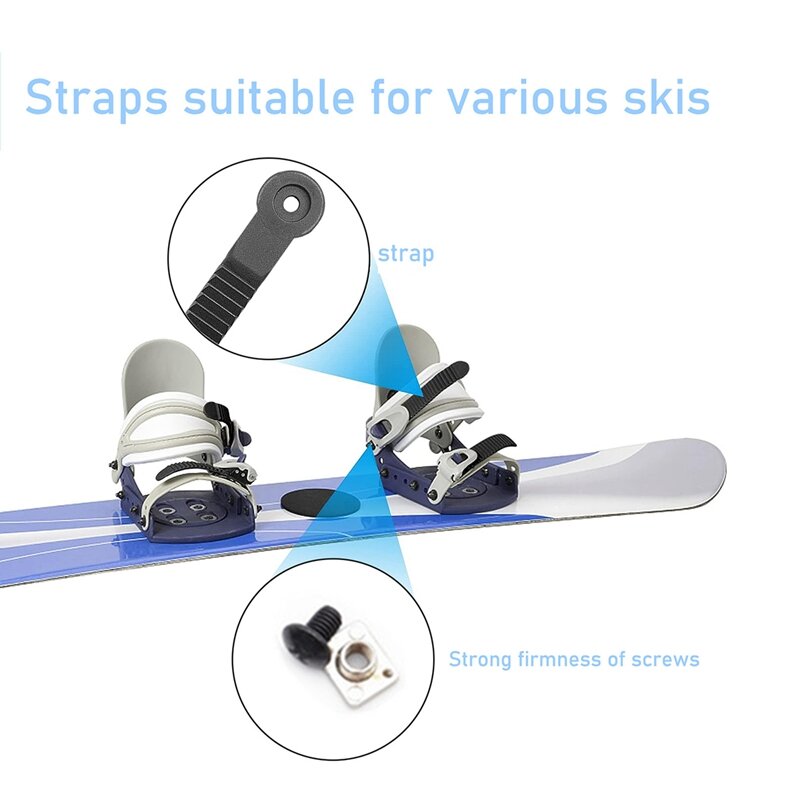 6PCS Snowboard Ankle Ladder Strap Snowboard Ladder Strap Binding Replacement With Screws
