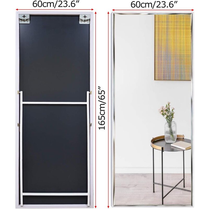 Full Length Mirror Floor Standing, Wall Mounted, Leaning, Decorative Bedroom Living Room Standup Wall Full Body Long Hanging