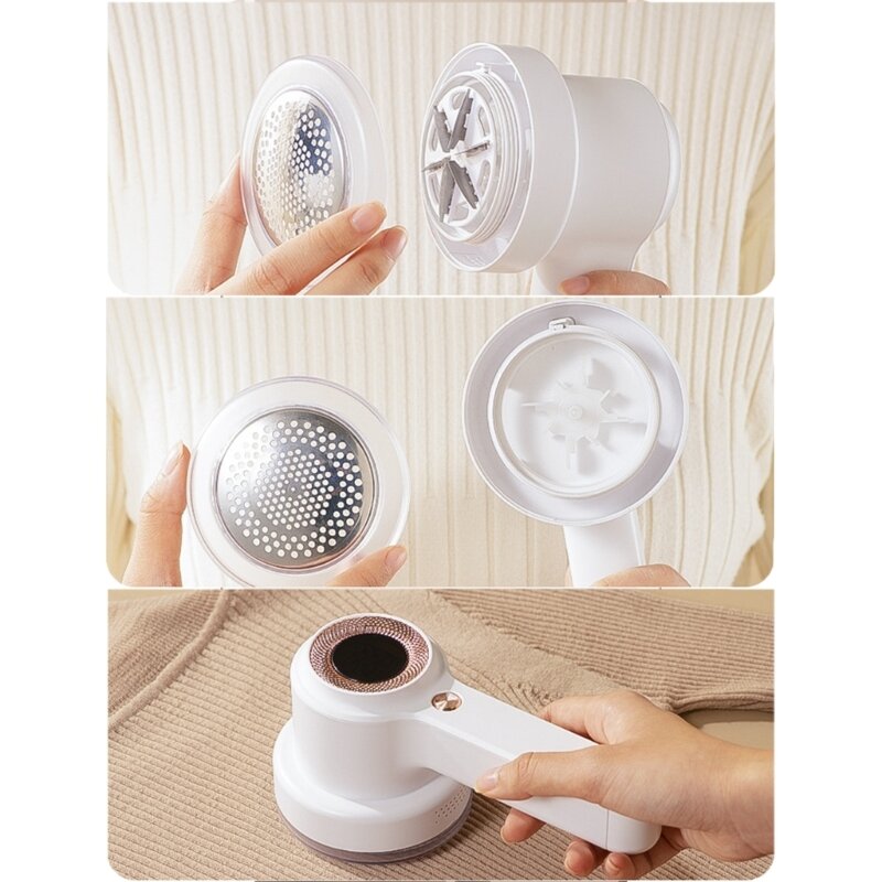 Rechargeable Lint Remover Fabric Shaver with 6Blades for Clothes Sweater Couch