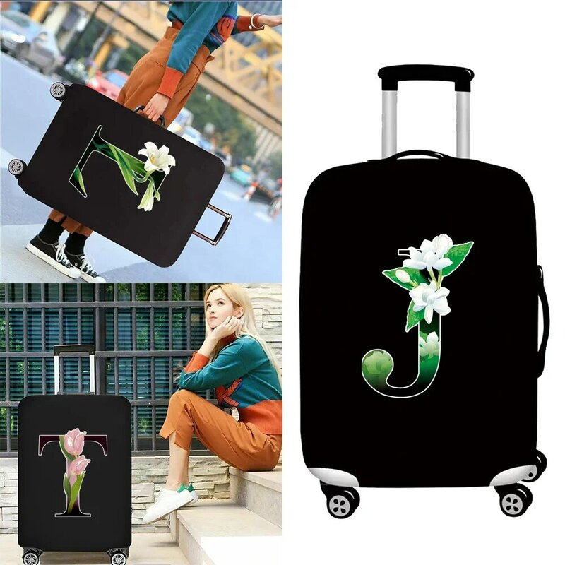 Luggage Cover Dustproof Elastic Travel Case Protective Cover 18-32 Size Flower Color  Series Luggage Elastic Protective Cover