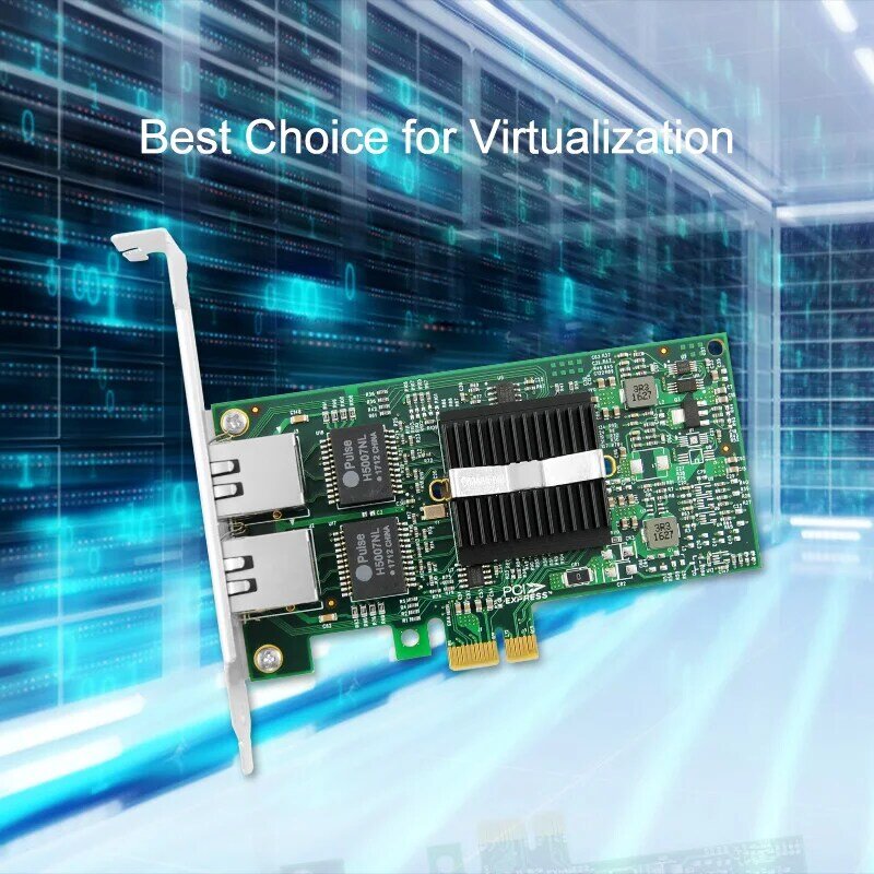 Carte Ethernet Gigabit 9212PT, adaptateur réseau pci-express x1, double Port RJ45 Lan, PC Intel LR-LINK Compatible E1G42ET, 82576