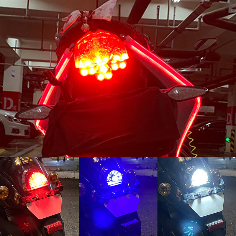Luz Led estroboscópica de freno para motocicleta, lámpara trasera de estacionamiento, superbrillante, 64 piezas, 3014SMD, DRL, 1157, BAY15D