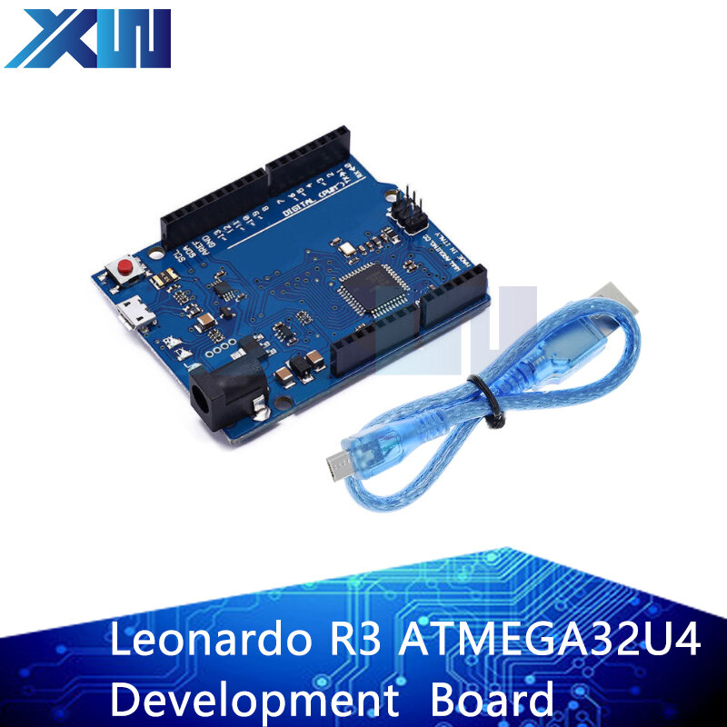 Leonardo r3-マイクロ開発ボード,USBケーブル付き,arduino互換,DIYスターターキット,オリジナル,atmega32u4