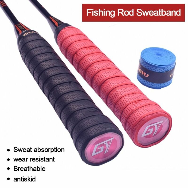 Banda para el sudor para caña de pescar, banda gruesa antideslizante, cinturón para raqueta de tenis, color degradado