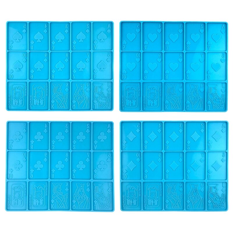 Playing Card Epoxy Mould DIY Cards Game Playing Card Keychain Mould Set of Playing Card Silicone Mould