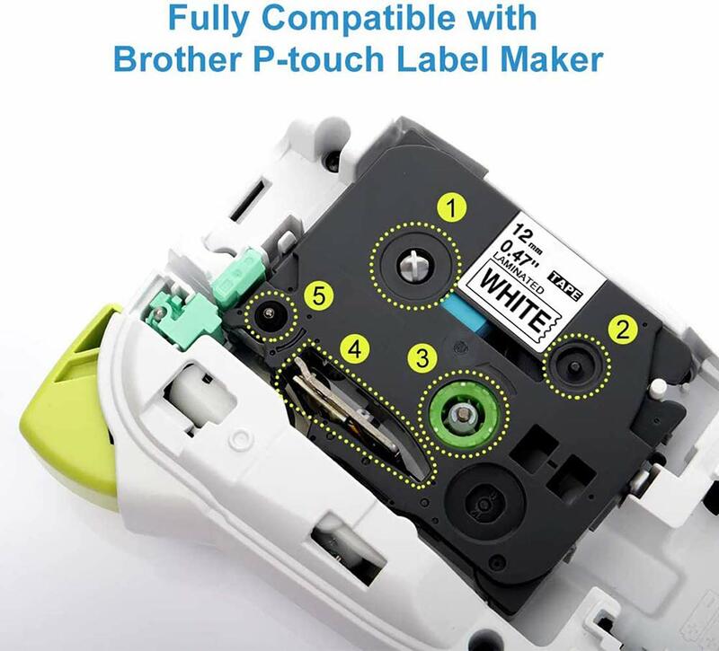 MarkField-Reemplazo de cinta de etiquetas Compatible con Brother PTouch, 12mm x 8m, TZe-231, 431, 531, 631, 731, funciona con Ptouch PT-1000, 1005, H110