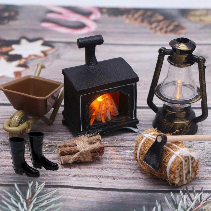Dollhouse Christmas 8pcs Christmas Miniature Figurines For Crafts Dollhouse Accessories Fairy Garden Accessories Toyhouse
