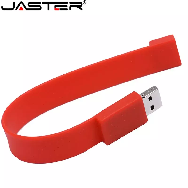 JASTER-Pulseira USB Flash Drives, Pen Drive Vermelho, Presente Criativo para Crianças, Memory Stick, Pink U Disk, Pendrive Preto, 32GB, 64GB, 16GB, 8 GB