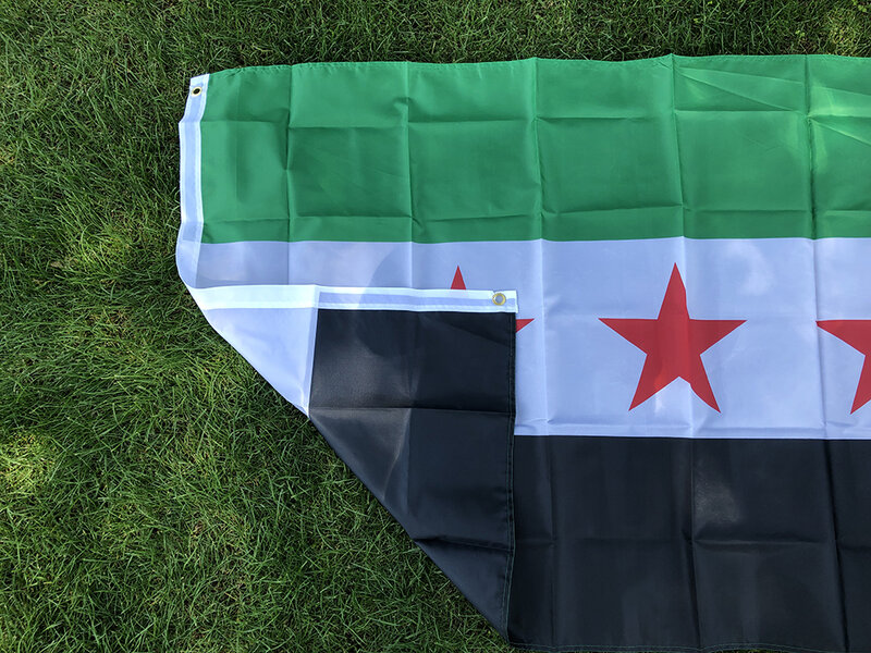 Flaga nieba flaga Syrii 90*150cm syryjska republika arabska trzy gwiazdki flaga transparent flagi wiszące dekoracje do domu