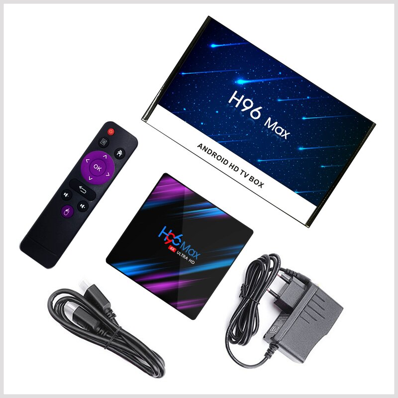 H96MAX RK3318 Android Zestaw Top BOX Android 10.0 2.4G & 5G Dual WiFi BT4.0 Google Play Smart TV Box LAN 100M H96MAX TV Box