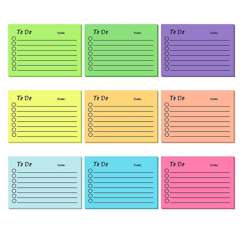 50 Sheets Fluorescent Color Sticky Notes Colorful Sticky Notes Notepad Planner To-do Lists Stationery School Office Supplies