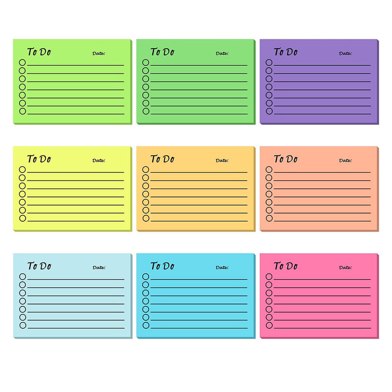 형광 컬러 다채로운 스티커 메모 메모장 플래너, 할 일 목록 문구, 학교 사무용품, 50 매