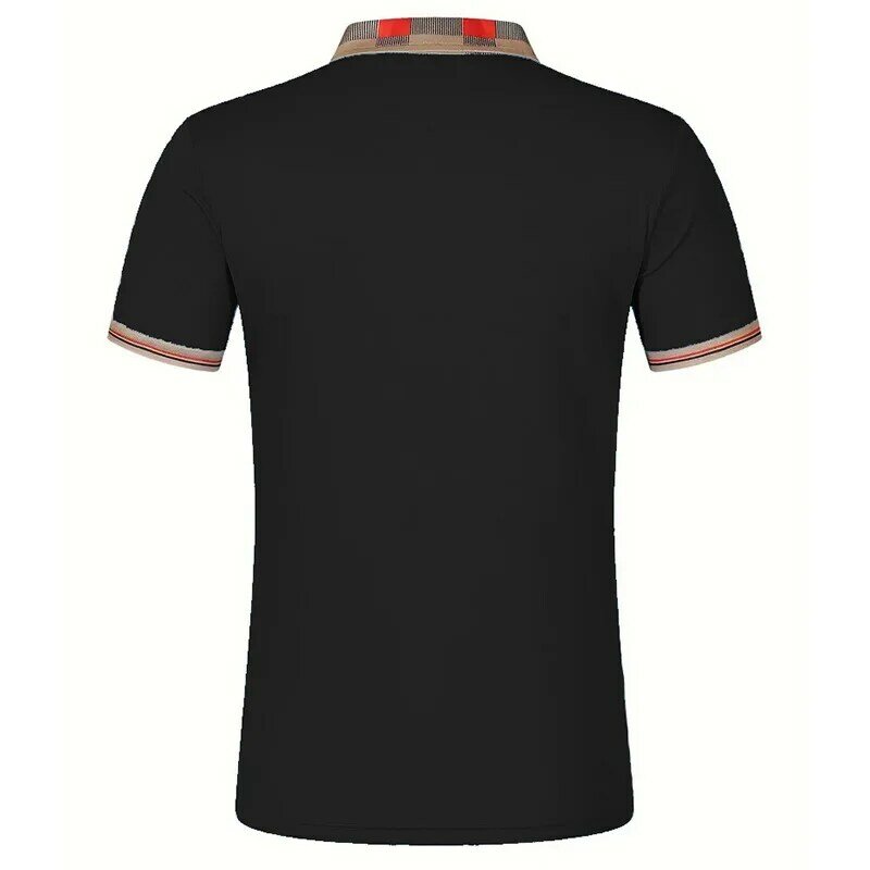 2024 summer  new men's short sleeved polo shirt collar digital fake pocket breathable polo shirt men's business casual top
