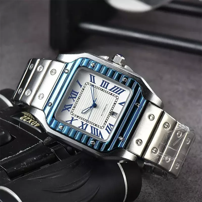 Оригинальные Брендовые Часы для мужчин, модные классические квадратные водонепроницаемые наручные часы с автоматической датой, роскошные спортивные мужские часы AAA