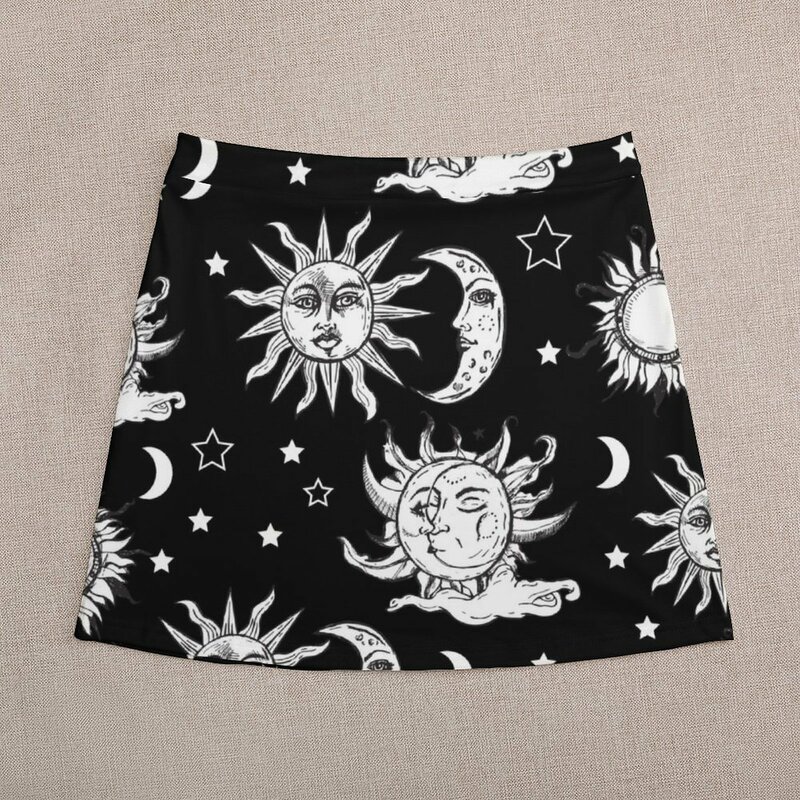 Conjunto de mini-saia de sol e lua feminino, tendência, 2023