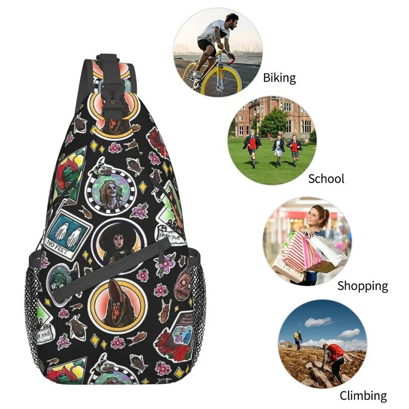 Beetlejuice-Sac à bandoulière Gang, petit sac de poitrine, sac à dos initié, sac à dos de jour pour voyage, randonnée, camping