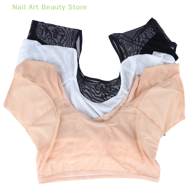 女性の汗を吸収するアンダーアームパッド,Tシャツの形をしたデオドラントベスト,再利用可能,洗える,透明,メッシュ,超薄型