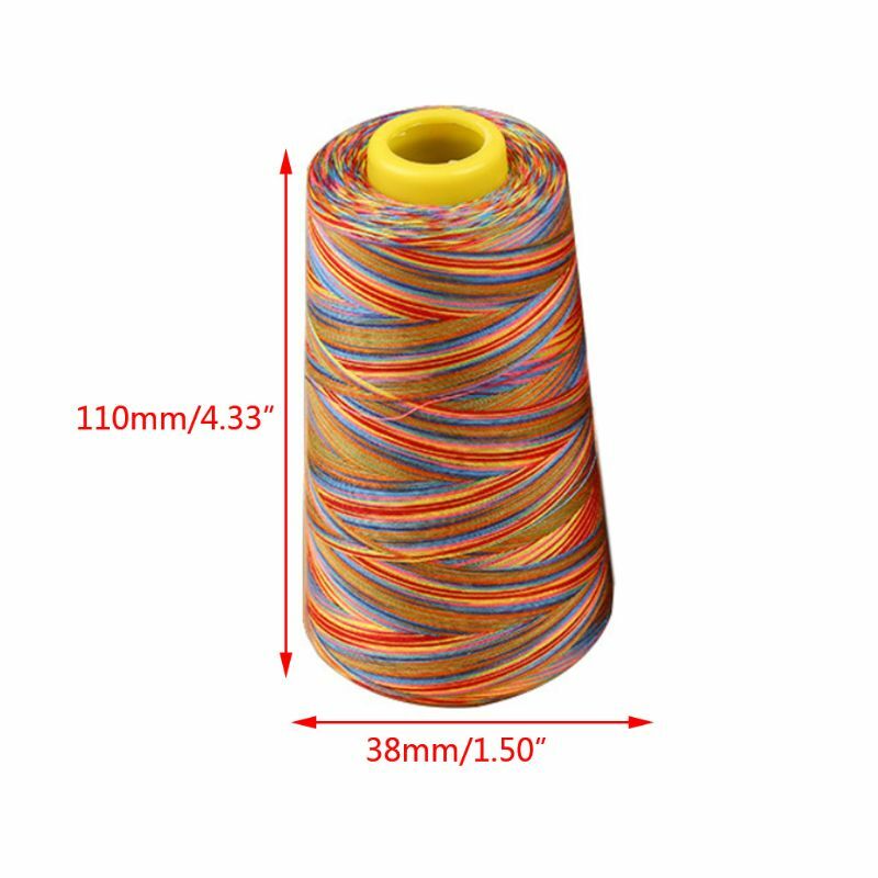 Yards Multicolored Graident Rainbow Polyester Embroidery Sewing Thread Stitching Yarn DIY Craft Knitting Accessories 10CF