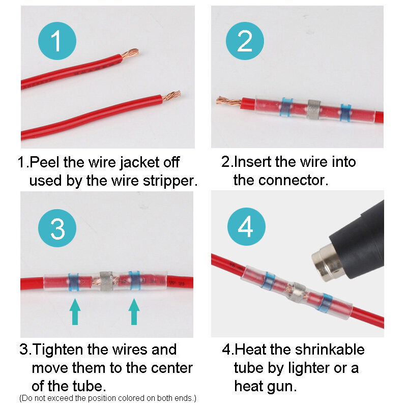 5/10/20/30PCS termoretraibile manicotti di tenuta a saldare impermeabili connettori per cavi di testa terminali di giunzione per cavi isolati elettrici