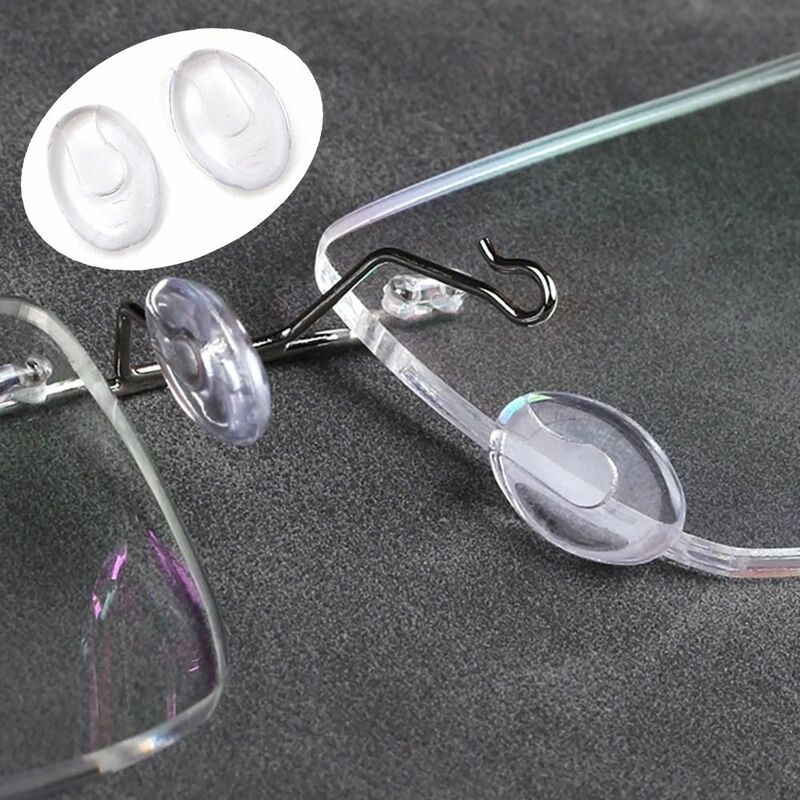 قوس الأنف من السيليكون البيضاوي الشفاف للنظارات الشمسية ، إكسسوارات النظارات ، وسادات شفافة مضادة للسقوط ، دعم الأنف