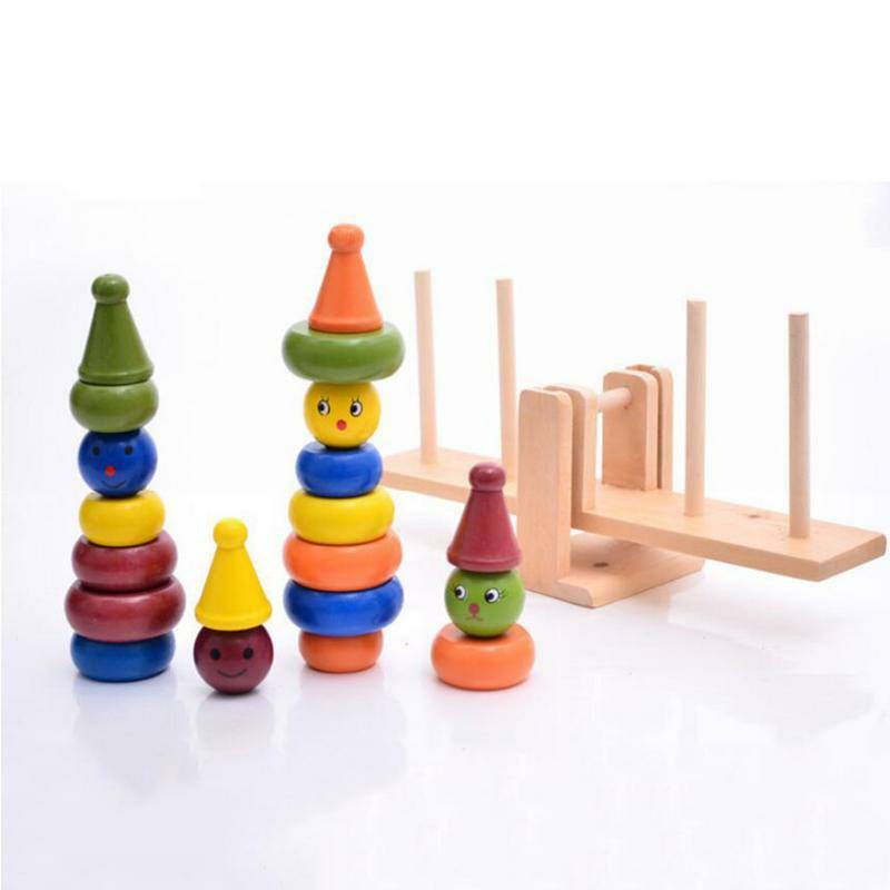 아기 나무 밸런스 보드 쌓기 블록 장난감, 인지 개발 몬테소리 교육용 아기 장난감