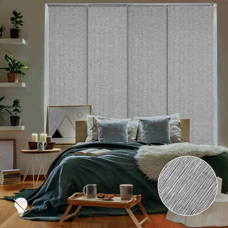 Persianas verticales deslizantes para dormitorio, Panel extensible de 99% "- 86" W x 96 "H, 45,8