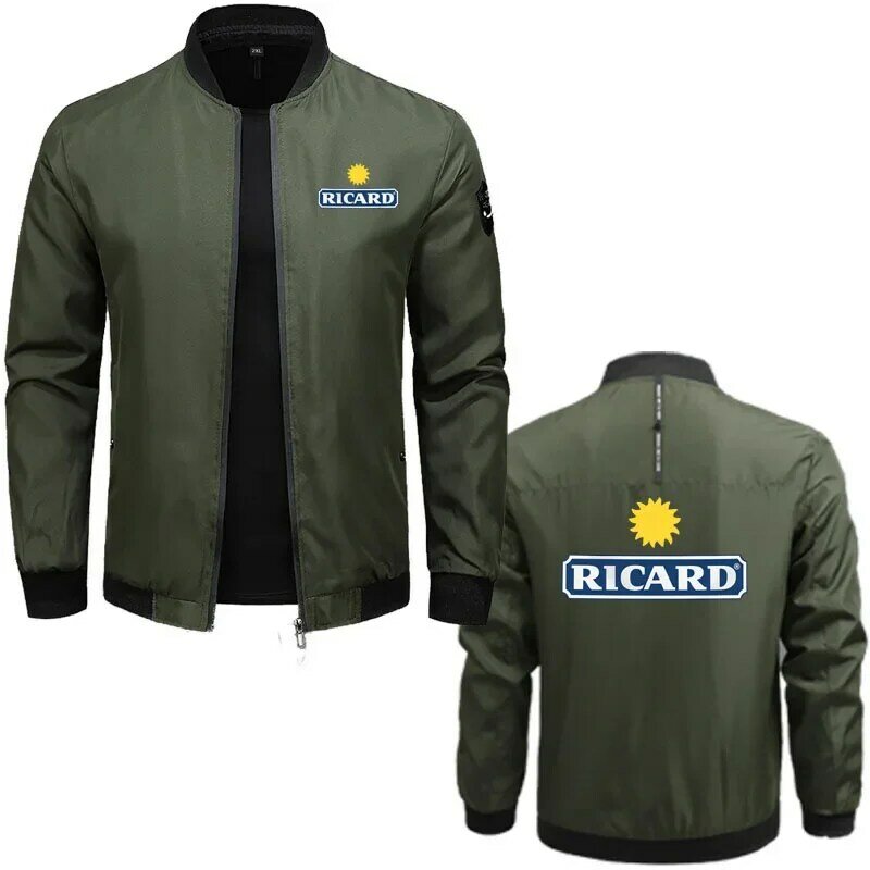 리카드 프린트 하이 퀄리티 남성용 재킷, 야외 방풍, 하드쉘 재킷, 야구 재킷, 가을, 2024, 신상 패션