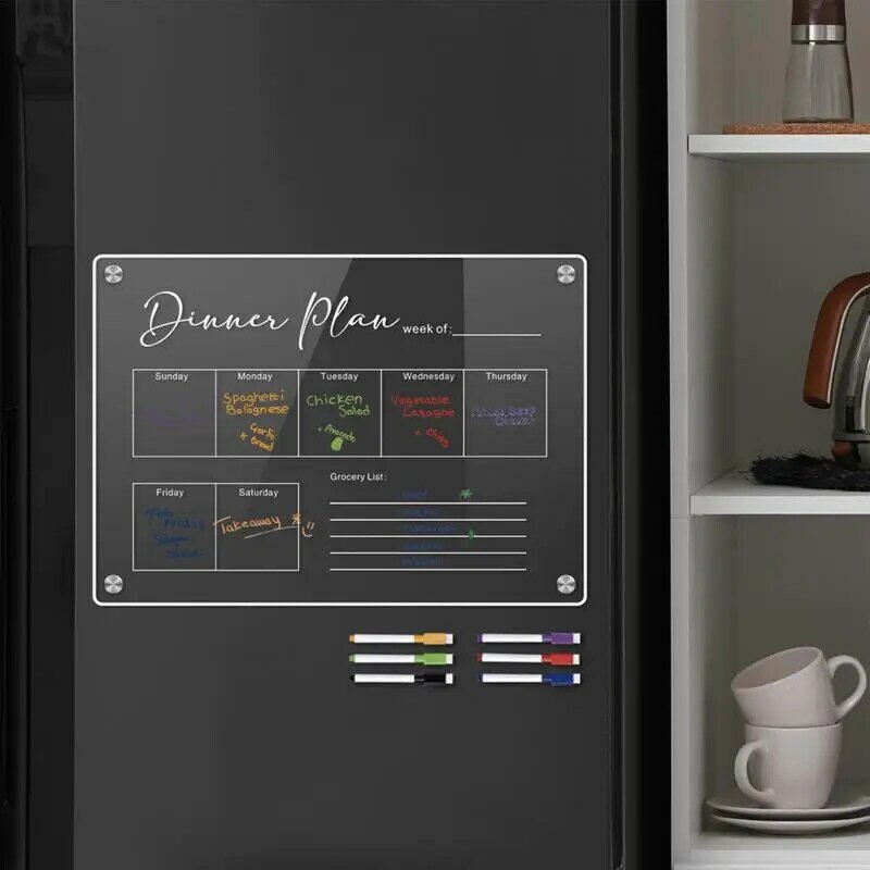 Сухой стираемый на холодильник, доска, магнитная доска, планировщик, доска на холодильник, список дел, прозрачная магнитная доска с маркерами, календарь, памятка, шоппинг