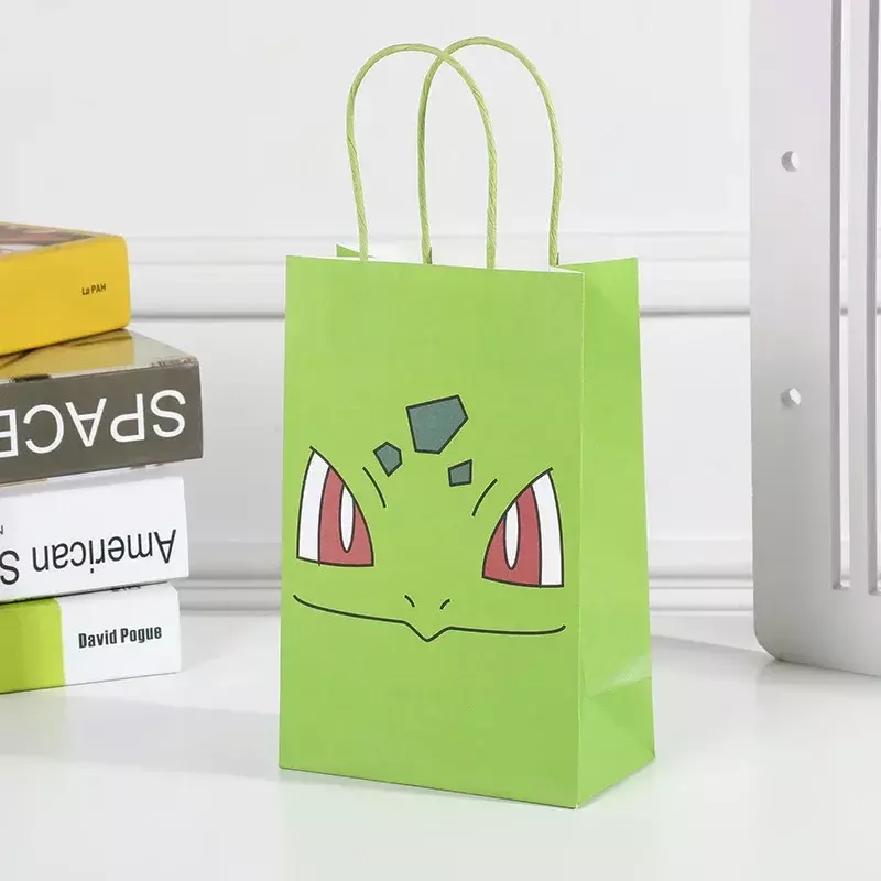 Cartoon Kawaii Pokemon Vakantie Geschenken Pikachu Snoep Papieren Zak Favoriete Top Verpakking Event Party Feestelijke Benodigdheden Thuis Tuin