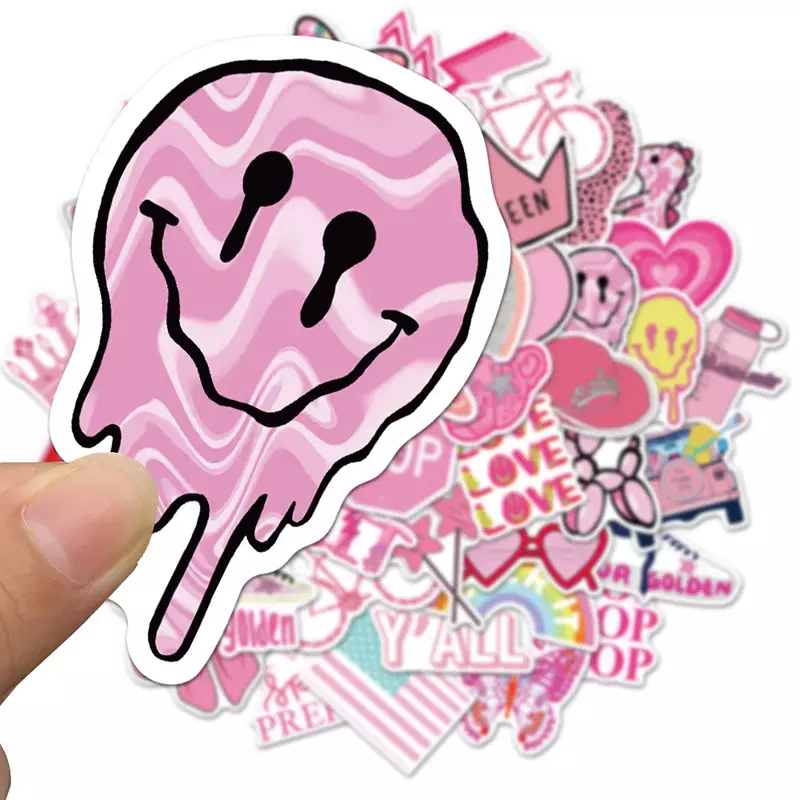 10/30/50Pcs Cute Pink VSCO Waterproof Graffiti Sticker Aesthetic Decorative Luggage Laptop Cup Phone Scrapbook Kids Stickers