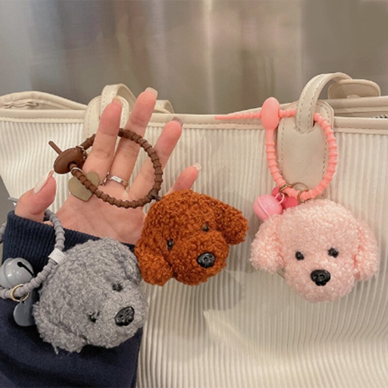 Mini Dog  Keychain Pendant Lovely Dog Plush Toy Gift Car Key Ring Holder bag Phone Decorations Accessories
