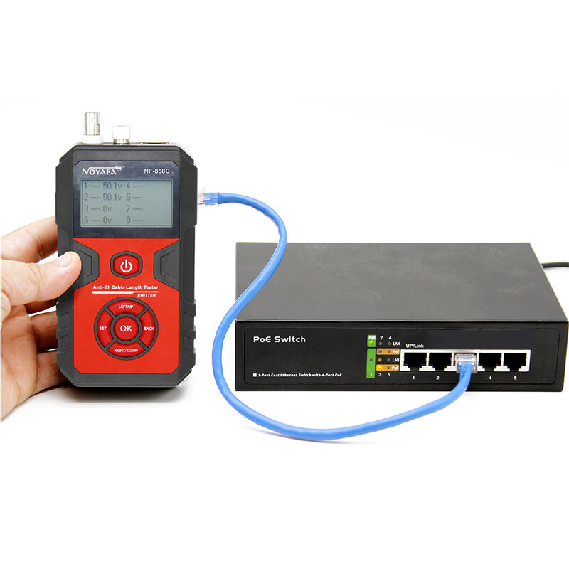 NOYAFA-Localizador de línea de cables de rastreo de NF-858C, localizador de cables portátil, probador de cables, prueba de cables de red, Cable de medida BNC, nuevo