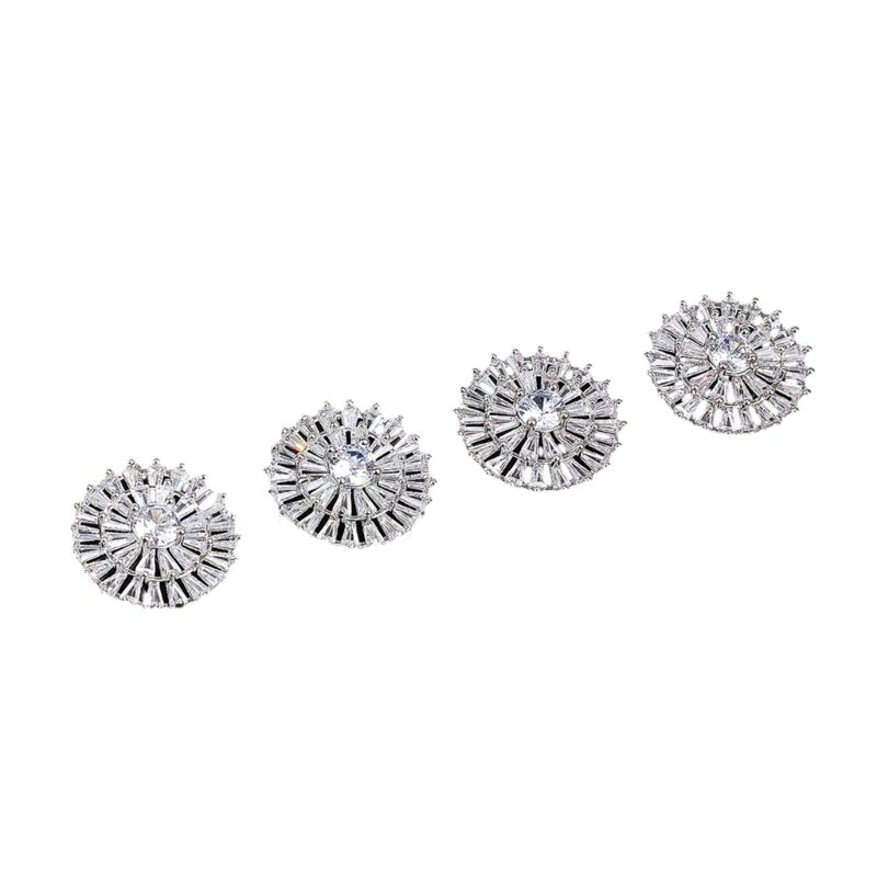 652F 4 peças decoração sapato amuletos sapato diamante zircônia alfinetes acessórios femininos