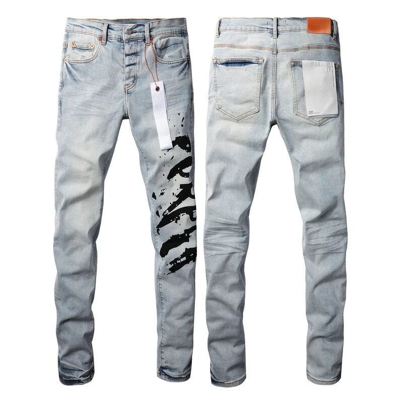 Jeans di marca ROCA viola di alta qualità, moda High street, riparazione di alta qualità, bassa elevazione, jeans attillati e pantaloni taglia usa