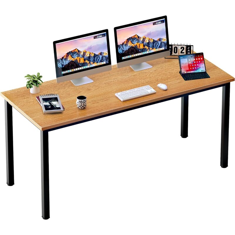 X-Large Computer Desk, Composite Wood Board, Home Office Desk, Workstation Tabela, decente e estável, 63 em