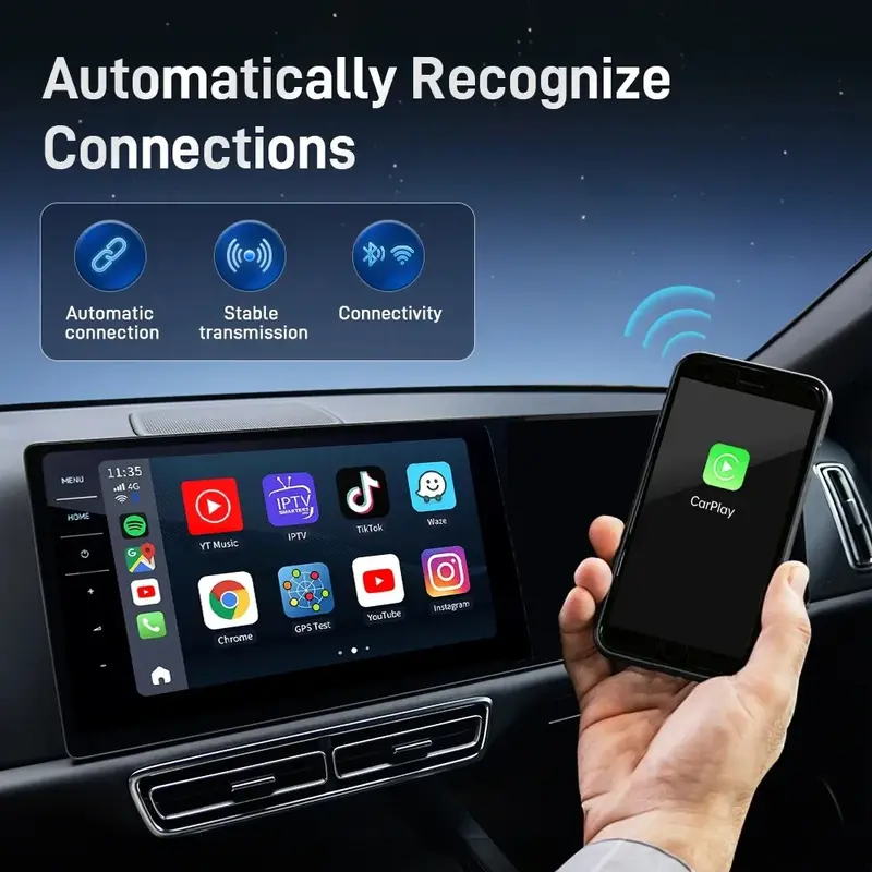 Wired CarPlay to Wireless CarPlay Adapter USB CarPlay AI BOX Dongle Fit for iOS 10+