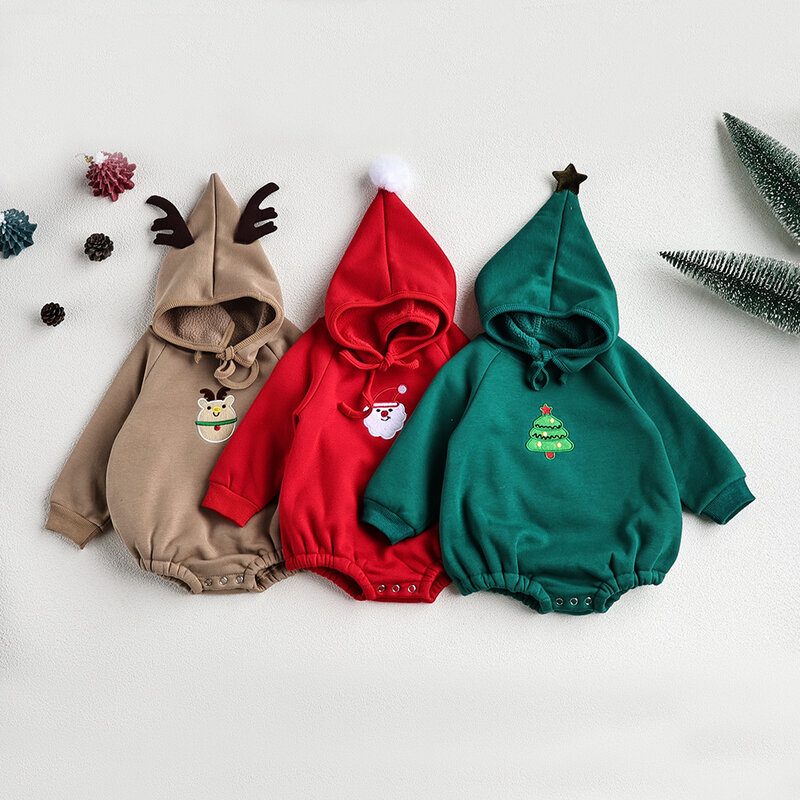 笑顔の赤ちゃんのボディスーツ,クリスマス,刺embroideryサンタ句,衣類