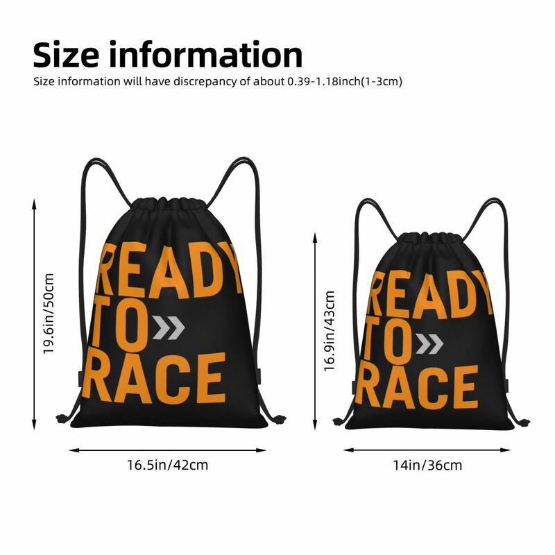 Moto Ready To Race Logo Drawstring Bags Sports Backpack Gym Sackpack Motocross Motorcycle String Bag for Working Out