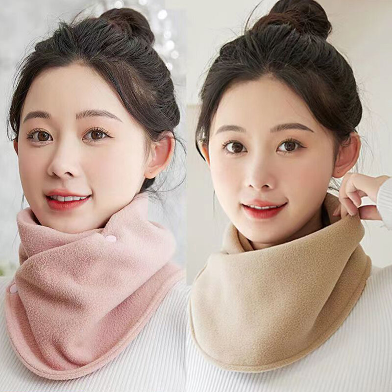 Winter Wool Scarf Thickened Warm Autumn Models Scarf Men Ladies Scarf Long Plush Double False Collar Scarf