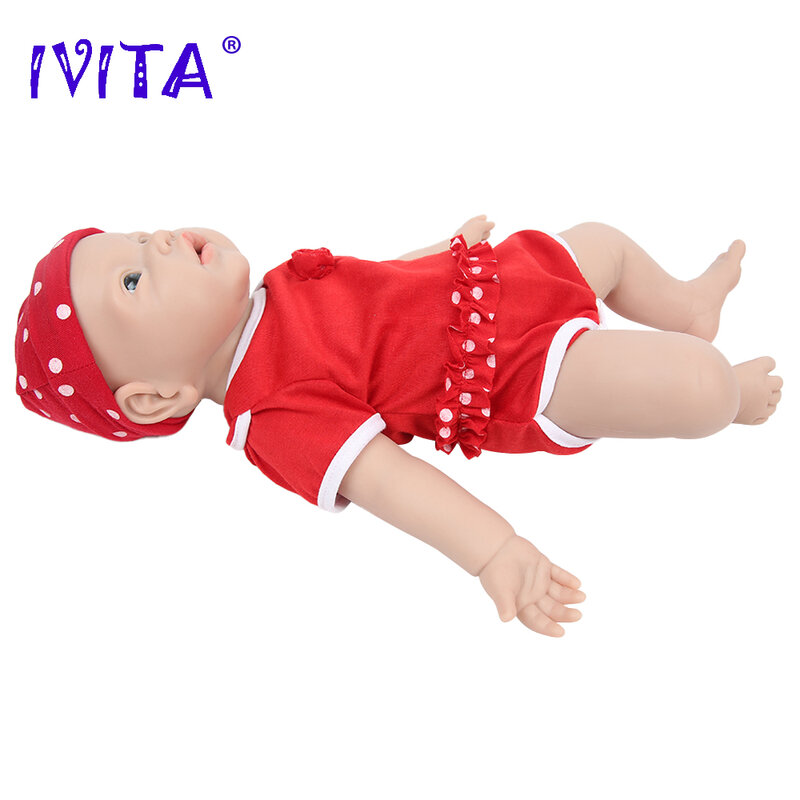 Ivita Wg1526 43Cm 2.69Kg 100% Full Body Siliconen Reborn Baby Meisje Pop Realistische Poppen Ongeverfd Diy Blanco Babe Kinderen Speelgoed